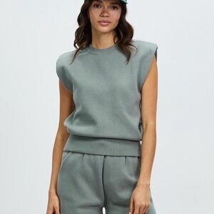 Madison the Label knit vest, padded shoulders